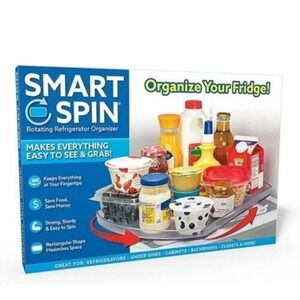 Smart Spin Rotating Refrigerator‎ Organizer Kitchen Storage Space Saver New